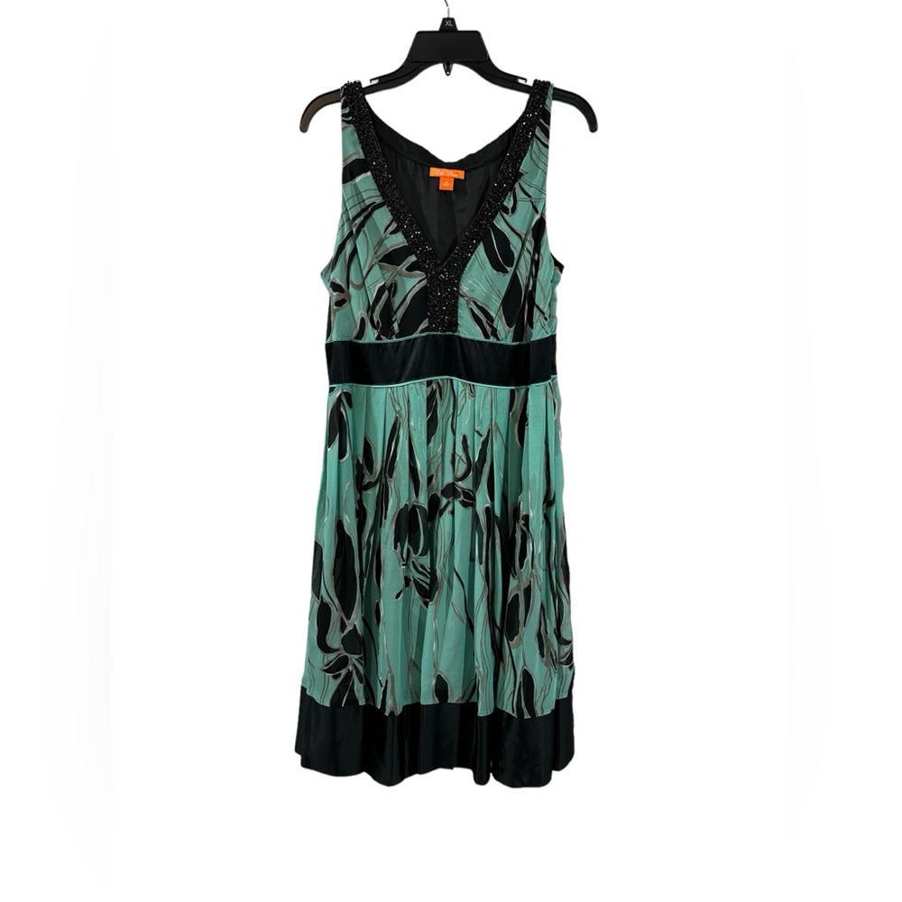 Ella Rose Black & Turquoise Dress, Size 14